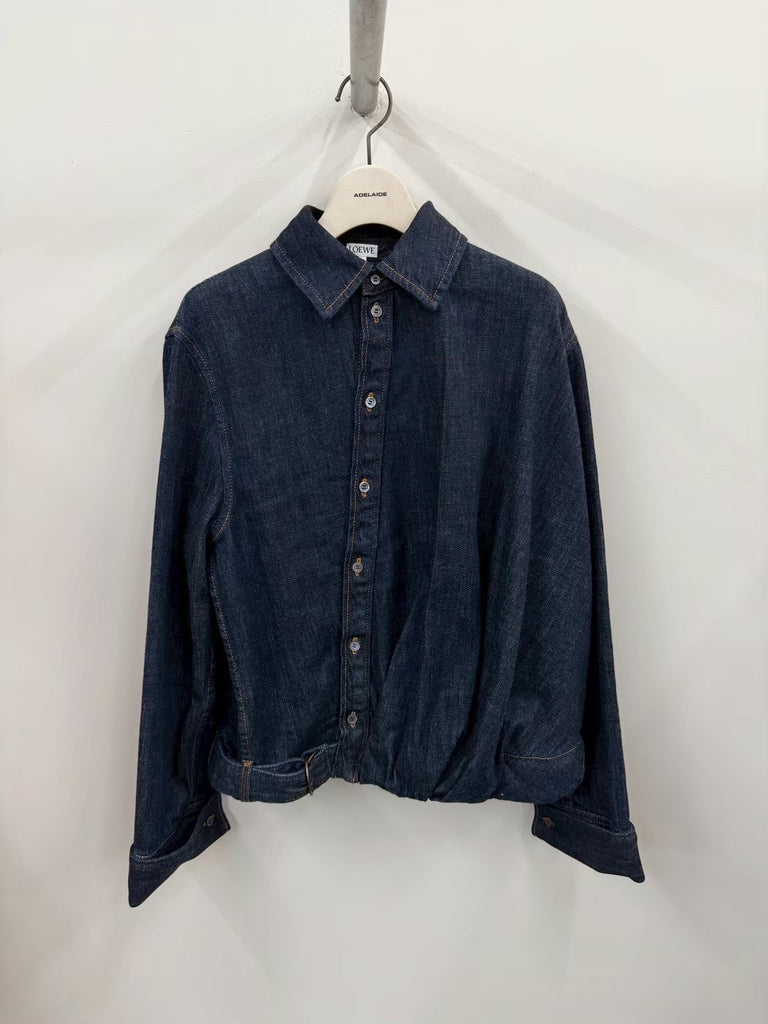 【S359Y1DX19】DRAPED SHIRT INDIGO