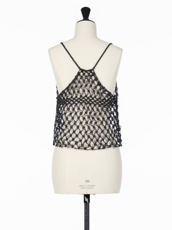 【FTC262-0710】MACRAMÉ CAMISOLE TOP BLACK