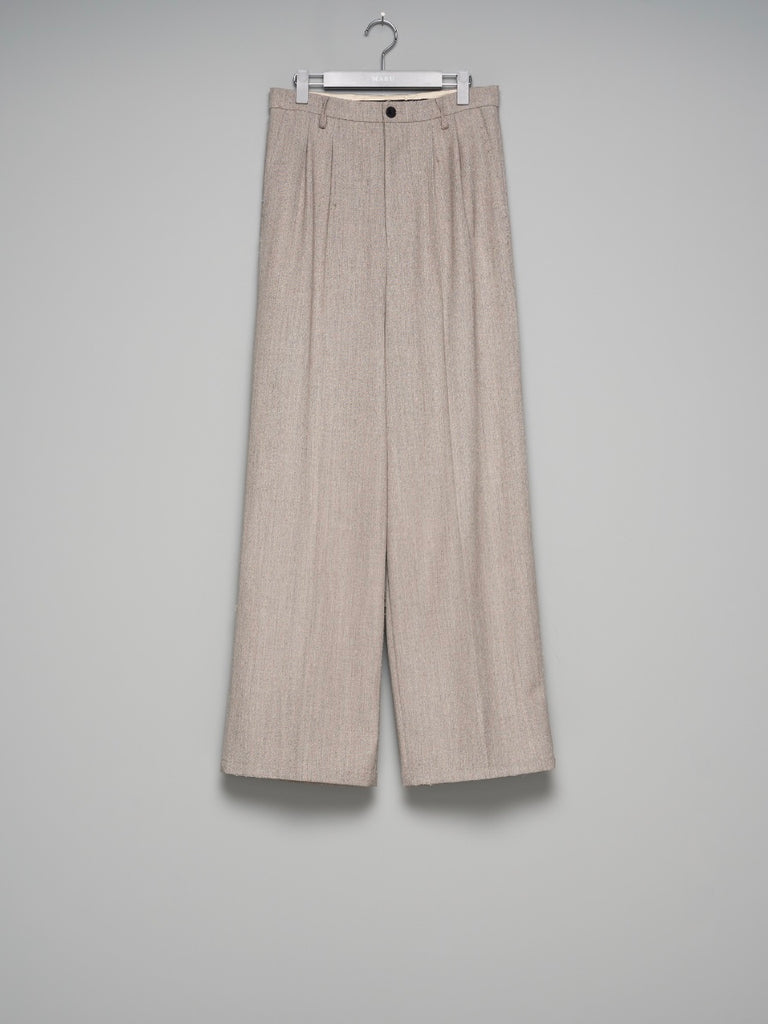 AGED CANVAS WIDE TROUSERS BEIGE