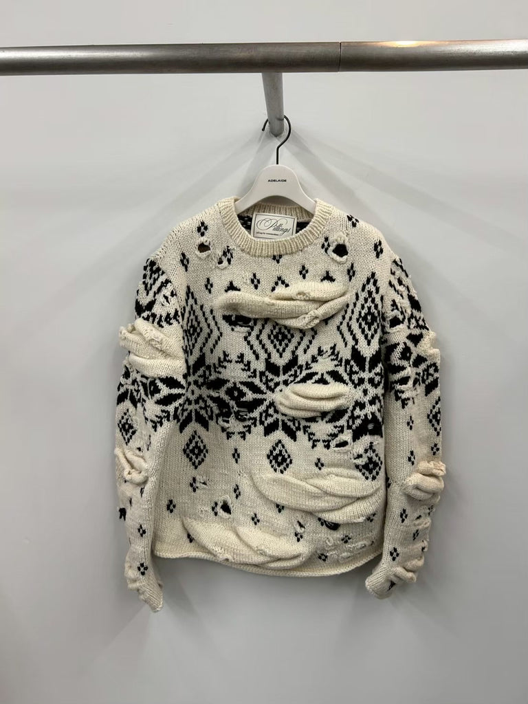 UNSTABLE NORDIC SWEATER WHITE