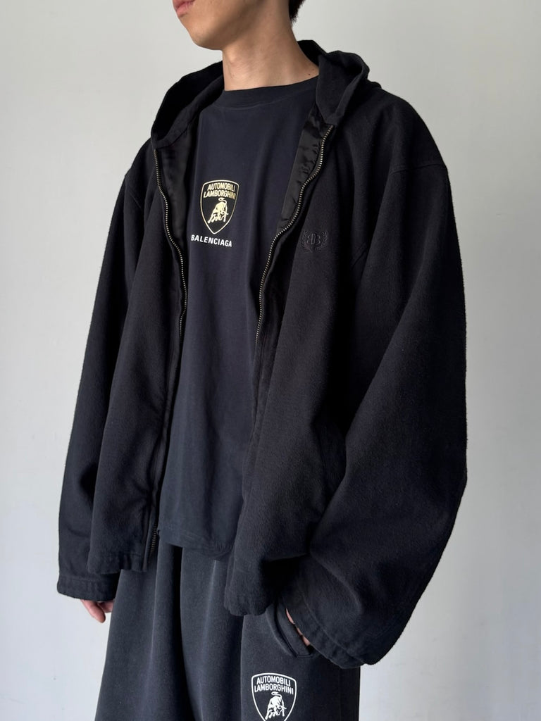 HOODED ZIP-UP JACKET BLACK
