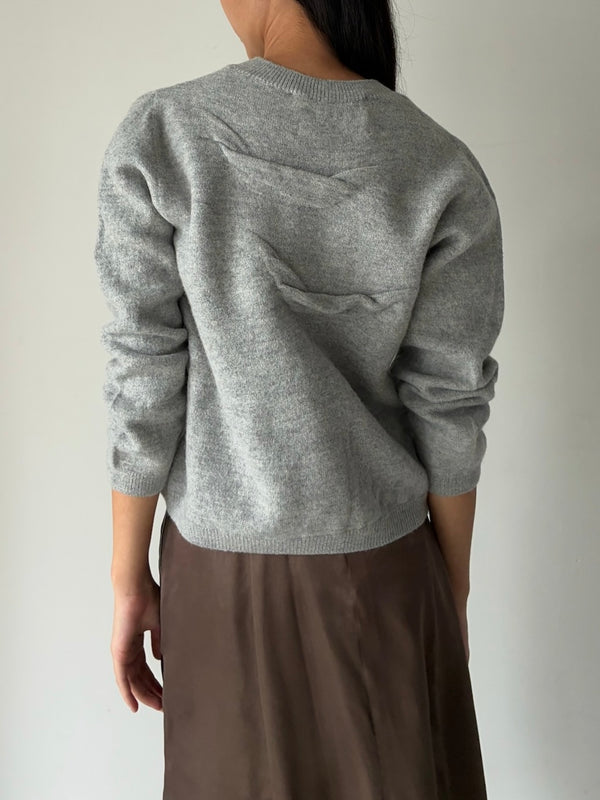 DISTORTED CARDIGAN GREY