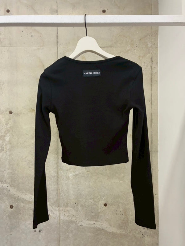 MOON LOGO JERSEY LS ROUNDNECK TOP BLACK