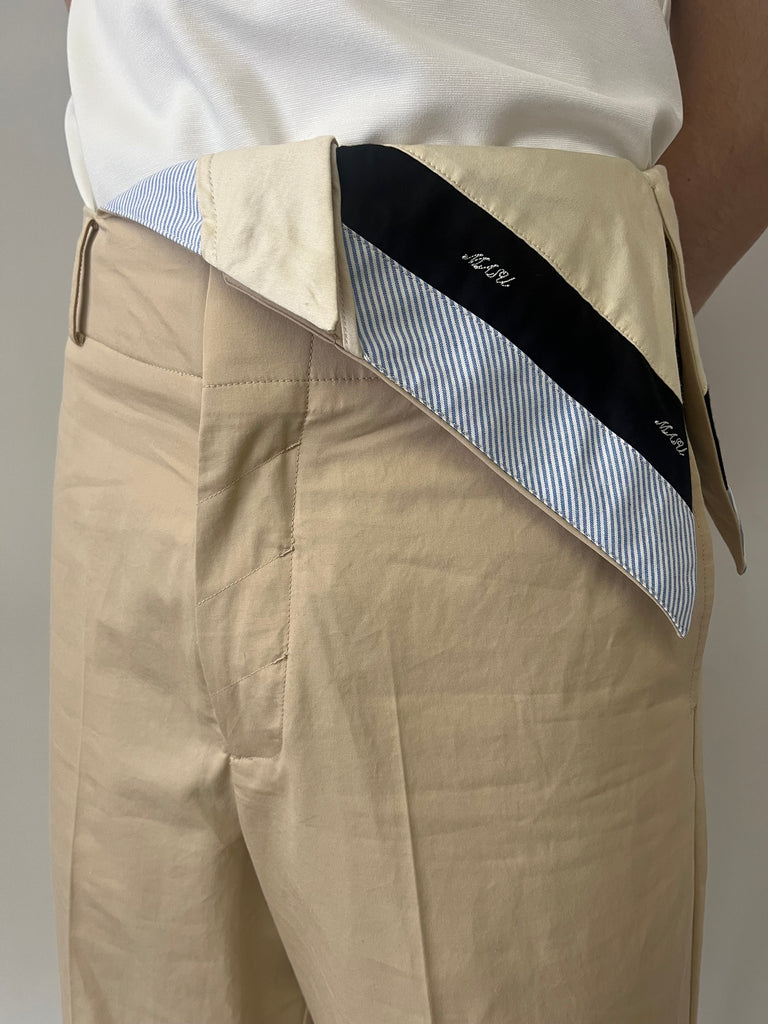 FOLDED BELT TROUSERS BEIGE