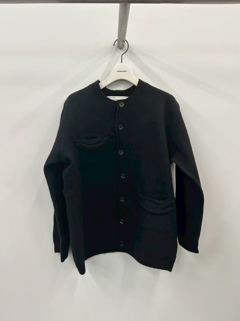 DISTORTED CARDIGAN BLACK