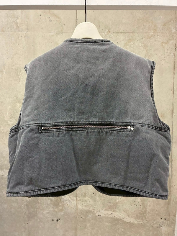 WADDED CARGO VEST GREY