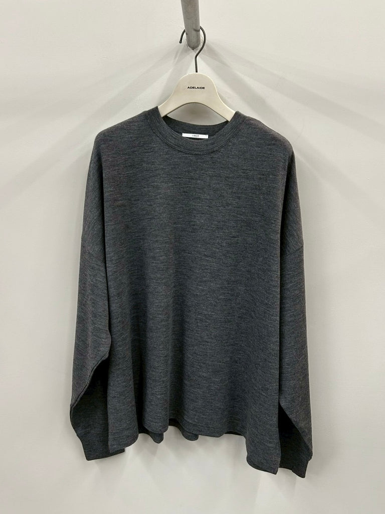 WOOL LONG SLEEVE TEE GREY