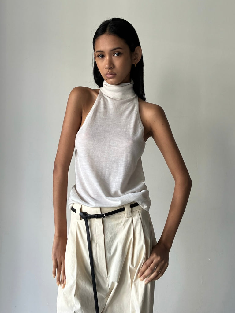 【34GS01TOP1】GABI HALTER TOP WHITE