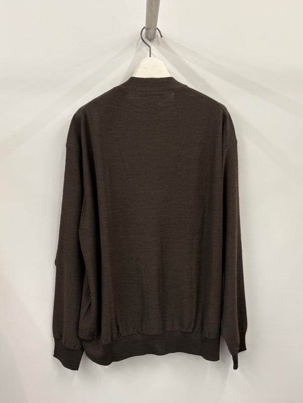 RELAXED TWISTED CARDIGAN BROWN