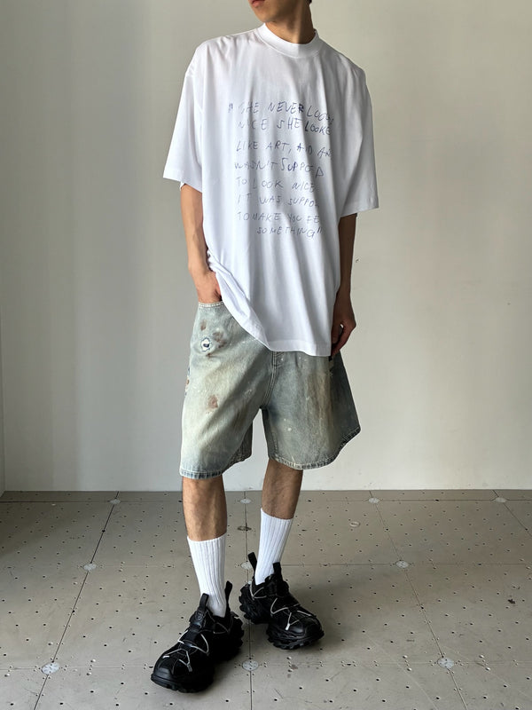 SHE NEVER LOOKED NICE OVERSIZED T-SHIRT WHITE