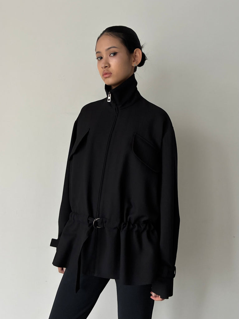 BELTED JACKET BLACK
