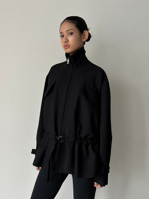 BELTED JACKET BLACK