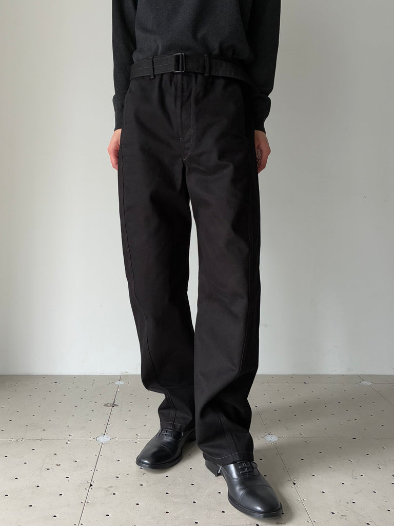 TWISTED BELTED PANTS BLACK