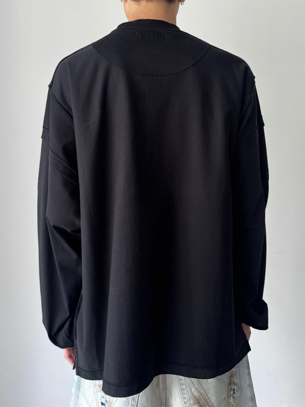 SHUT DOWN EMBROIDERED REWORKED LONGSLEEVE BLACK