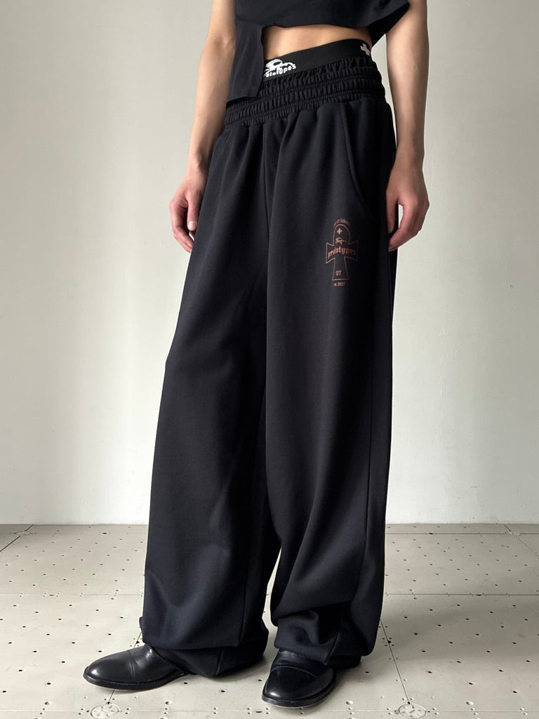 【33PT09JE36USBK】WAISTBAND SWEATPANTS BLACK