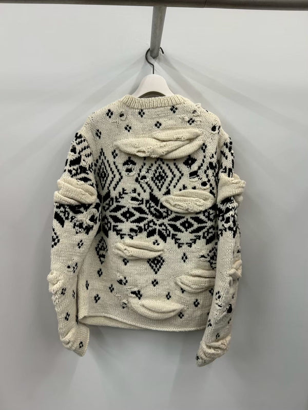 UNSTABLE NORDIC SWEATER WHITE