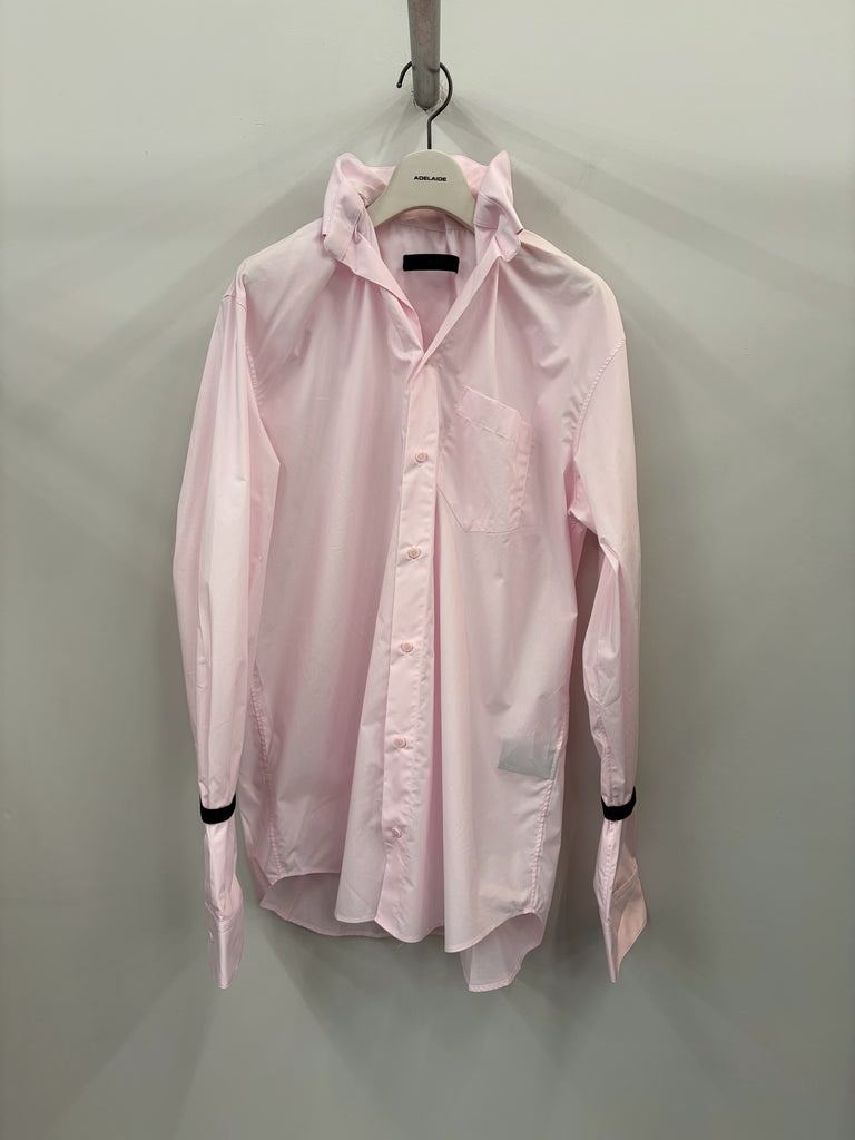 【34AP00APSHTO06011】ELASTICATED COLLAR SHIRT PINK