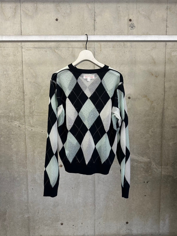 REVERSED ARGYLE SWEATER BLACK