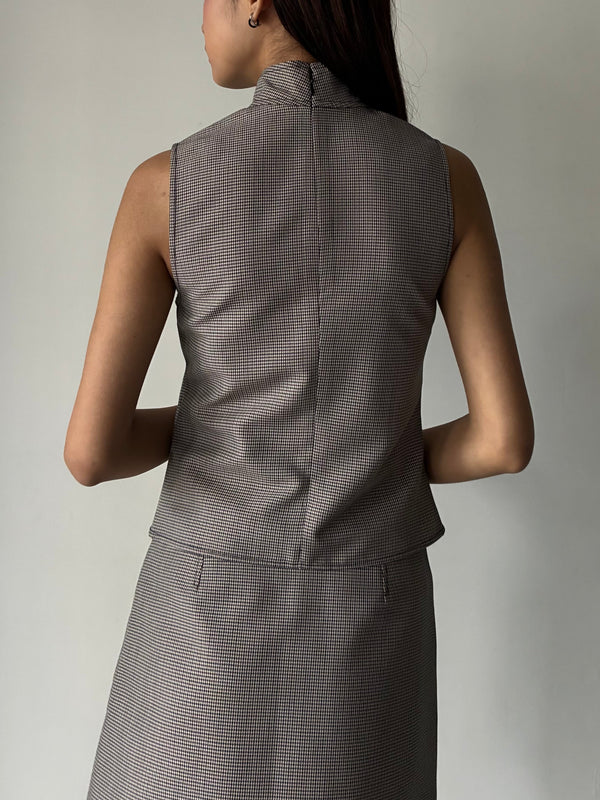 BUCKLE HOUNDSTOOTH TOP MULTI