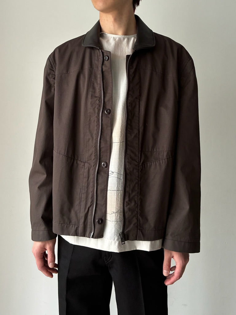 【OW1208 LF1531】LEATHER COLLAR BLOUSON BROWN