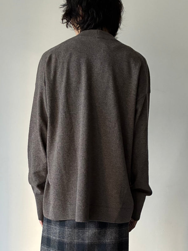【BIENVILLE FW26-0099-999 / 607】Double collar v-neck knit jumper BEIGE