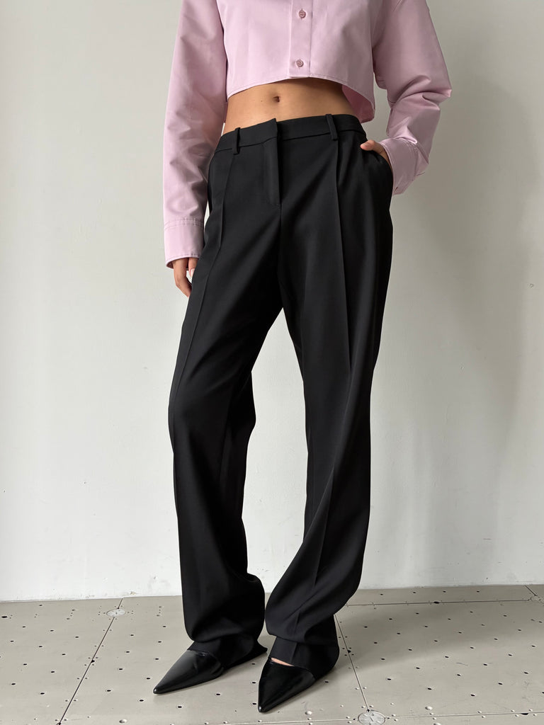 SLIM TAILOED PANTS BLACK