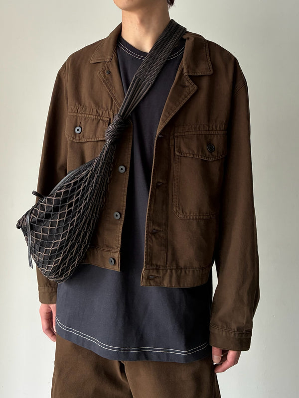 【BG0128 TP0006】CROISSANT FILT BAG BROWN