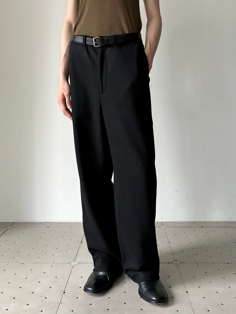 【013-A-1455-BK】Otis Wide-Leg Trousers in Wool/Cashmere BLACK