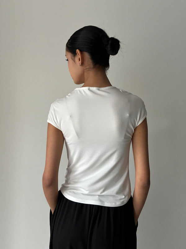 Collagen French Sleeve T-shirt WHITE
