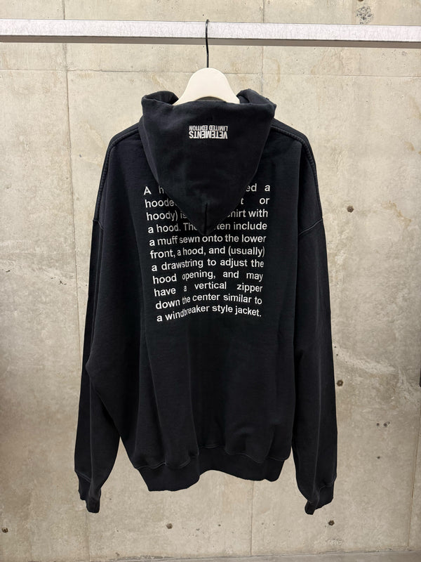 【MH27ZU222B】ENBROIDERED DEFINITION ZIP-UP HOODIE BLACK