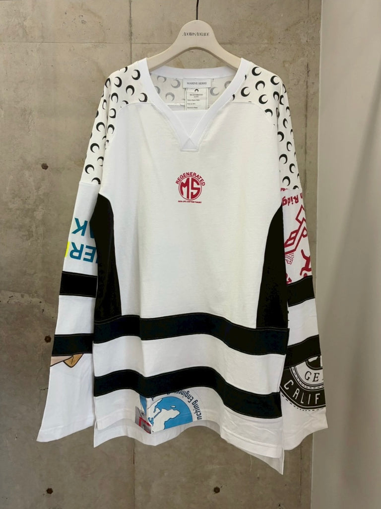 REGENERATED GRAPHIC JERSEY LS HOCKEY T-SHIRT WHITE