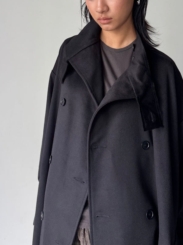 NO.65 HEAVY WOOL OVERSIZED COAT BLACK