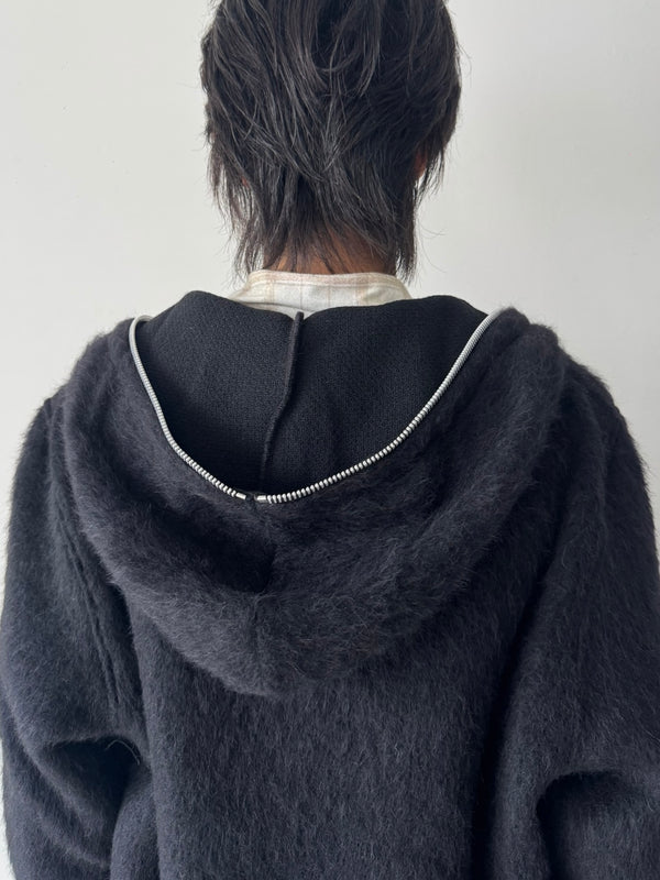 【M4243FBH】FULL ZIP HOOD BLACK