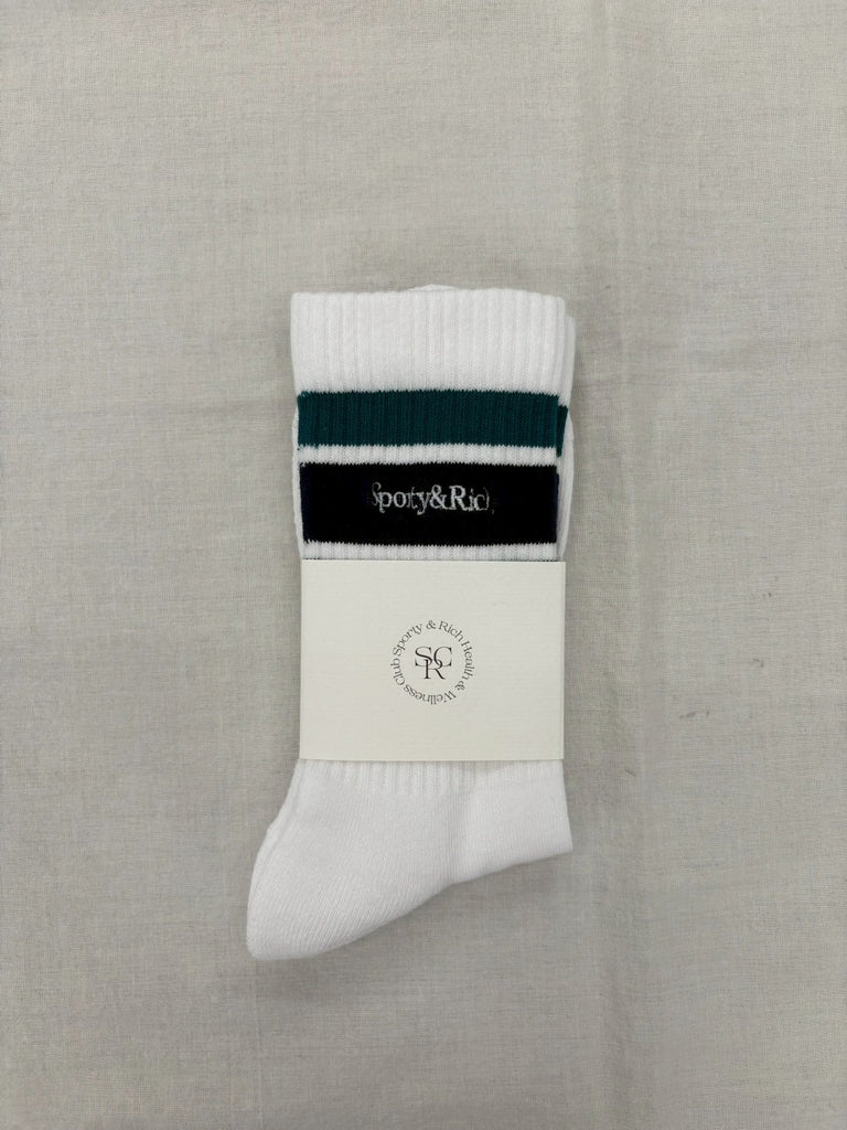 SERIF LOGO SOCKS WHITE