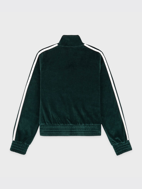 Crown Tennis Elio Velour Track Jacket GREEN