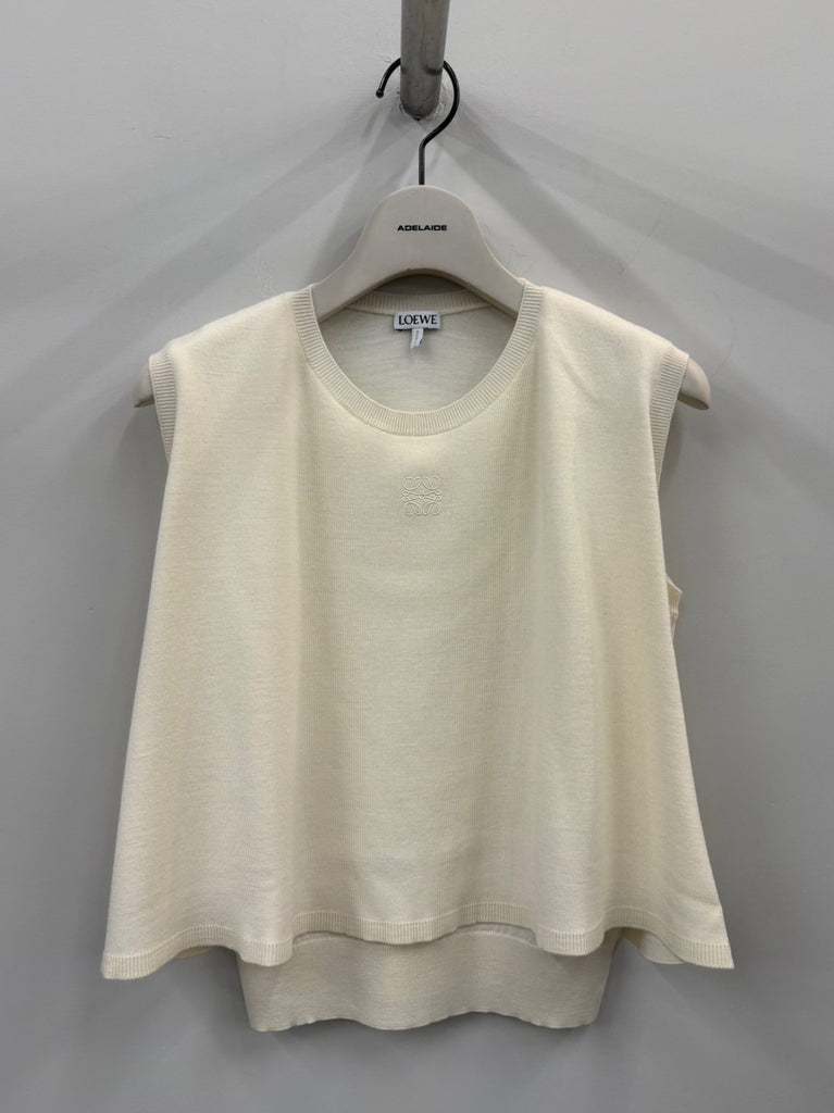 SLEEVELESS SWEATER WHITE