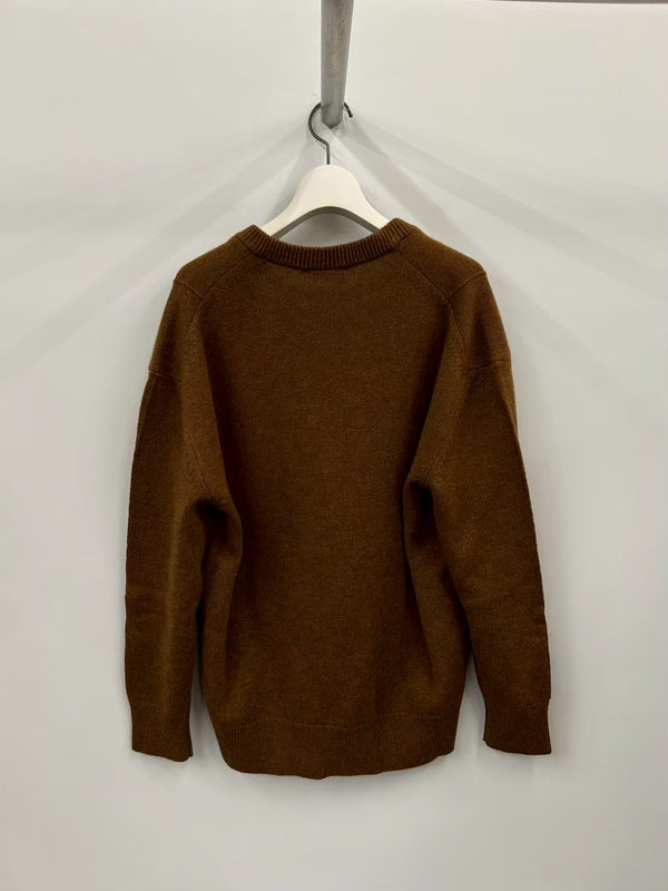 VN LS SWEATER W/ PINTUCK BROWN