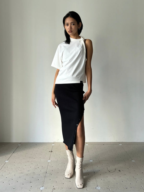 TWIST ASYMMETRICAL T-SHIRT WHITE