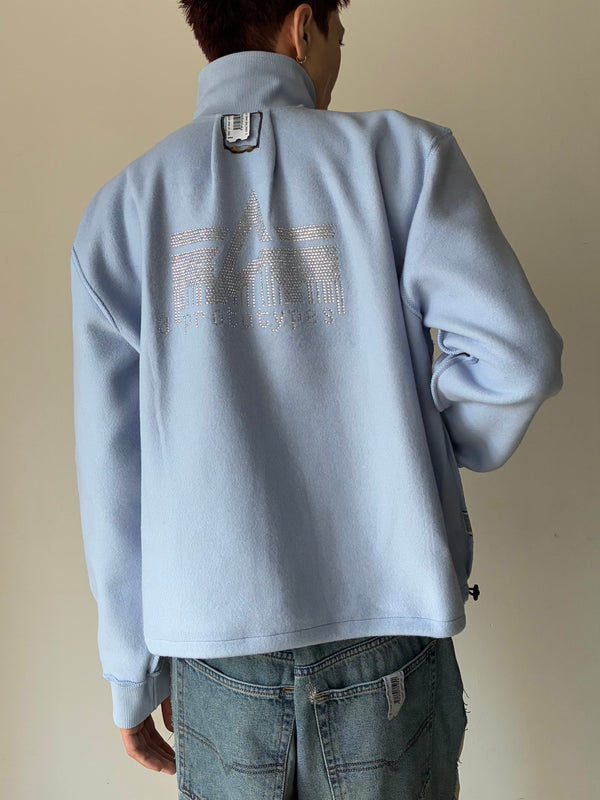 INSIDE OUT FLEECE - AMPLE TRACKSUIT JACKET LIGHT BLUE