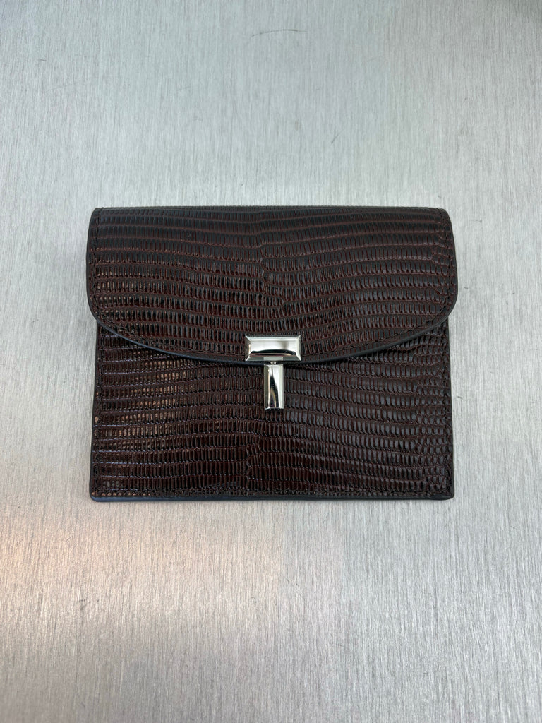 【263-WAM0042-LE0228-102】T-lock Lizard-embossed Cardholder BROWN