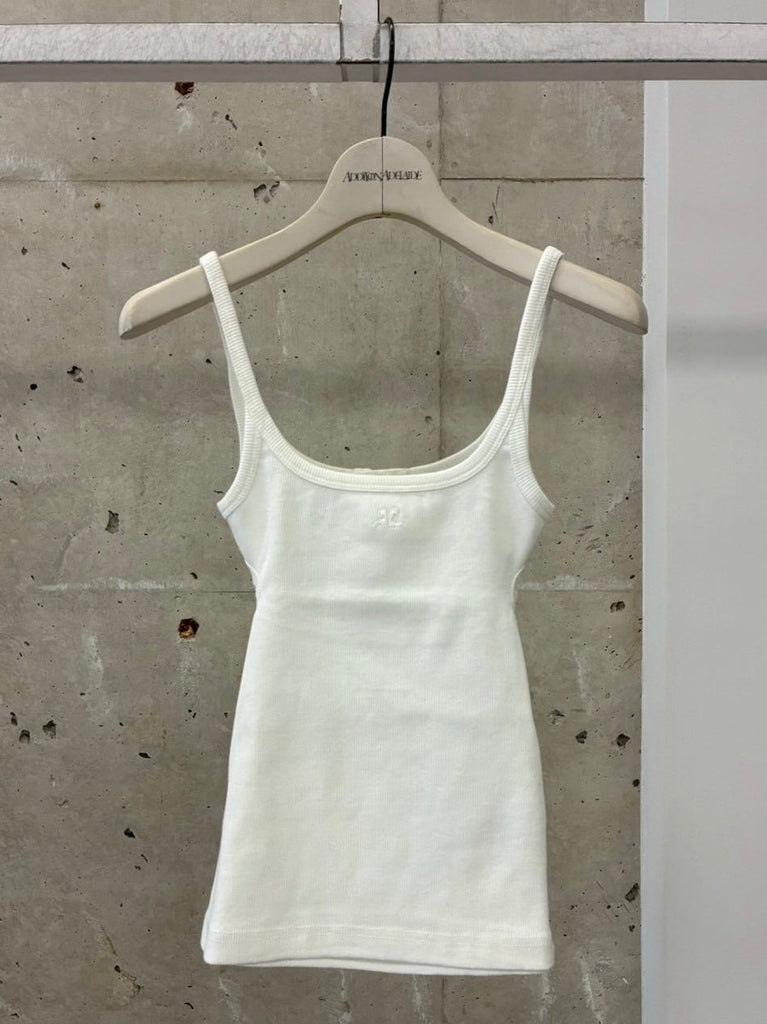 LINGERIE 90'S RIB TANK TOP WHITE