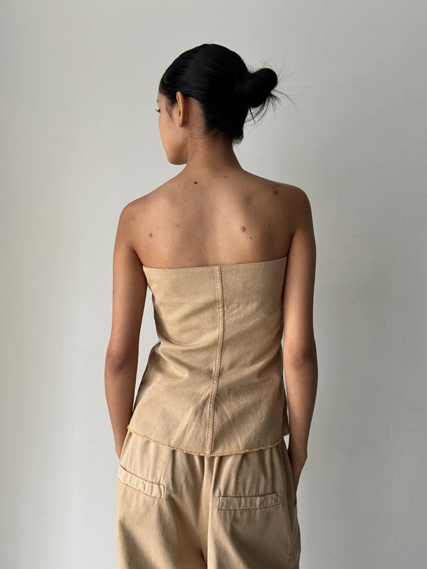 【S13-225 (S18)】NO.225 THIN CANVAS SNAP TOP BEIGE