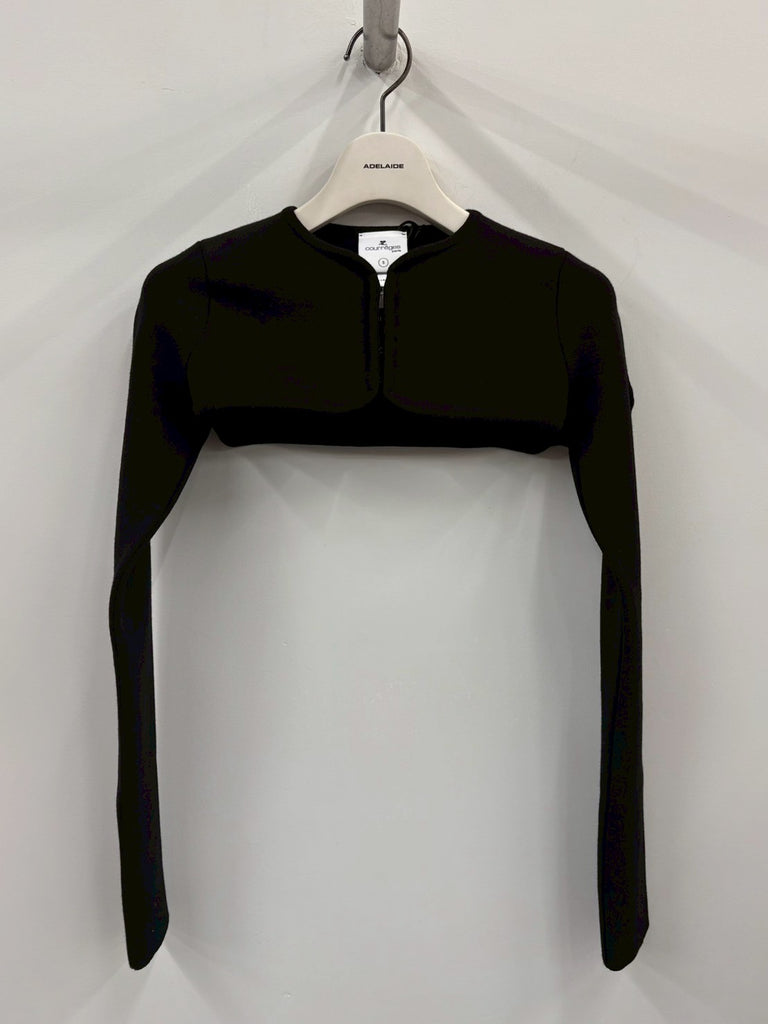 AC KNIT CROPPED CARDIGAN BLACK