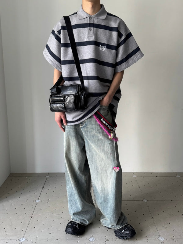 S/S OVERSIZED POLO MULTI
