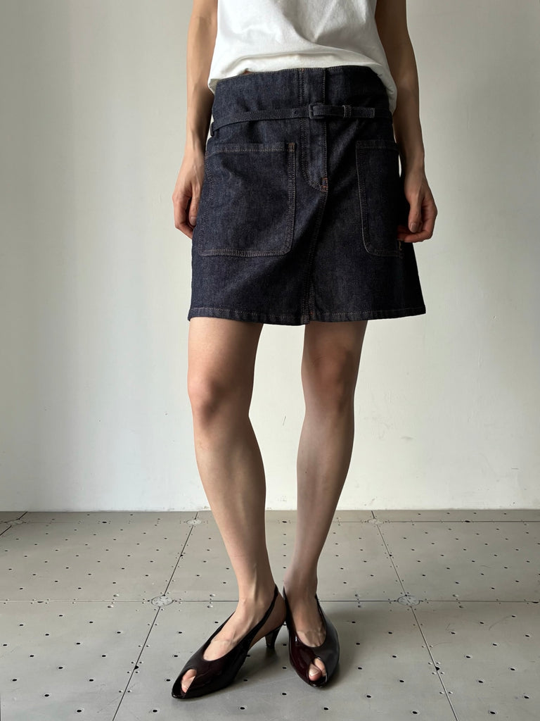 【226DJU378DE0035】TWO POCKETS DENIM SKIRT INDIGO