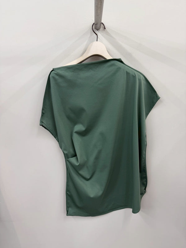 【034-026-CT017】SIDE TUCK COTTON TOPS GREEN