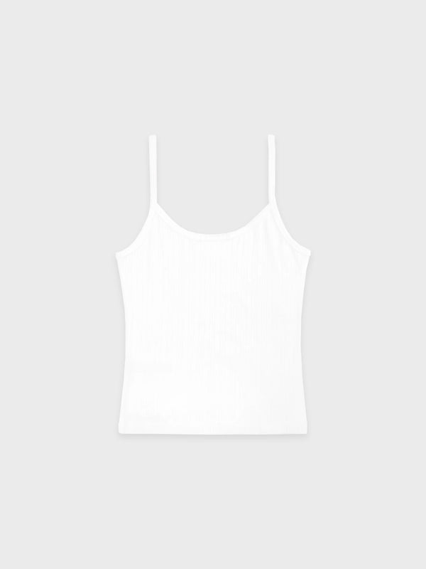 【33SR02TO11076326GY03】Signature Logo Pointelle Tank WHITE