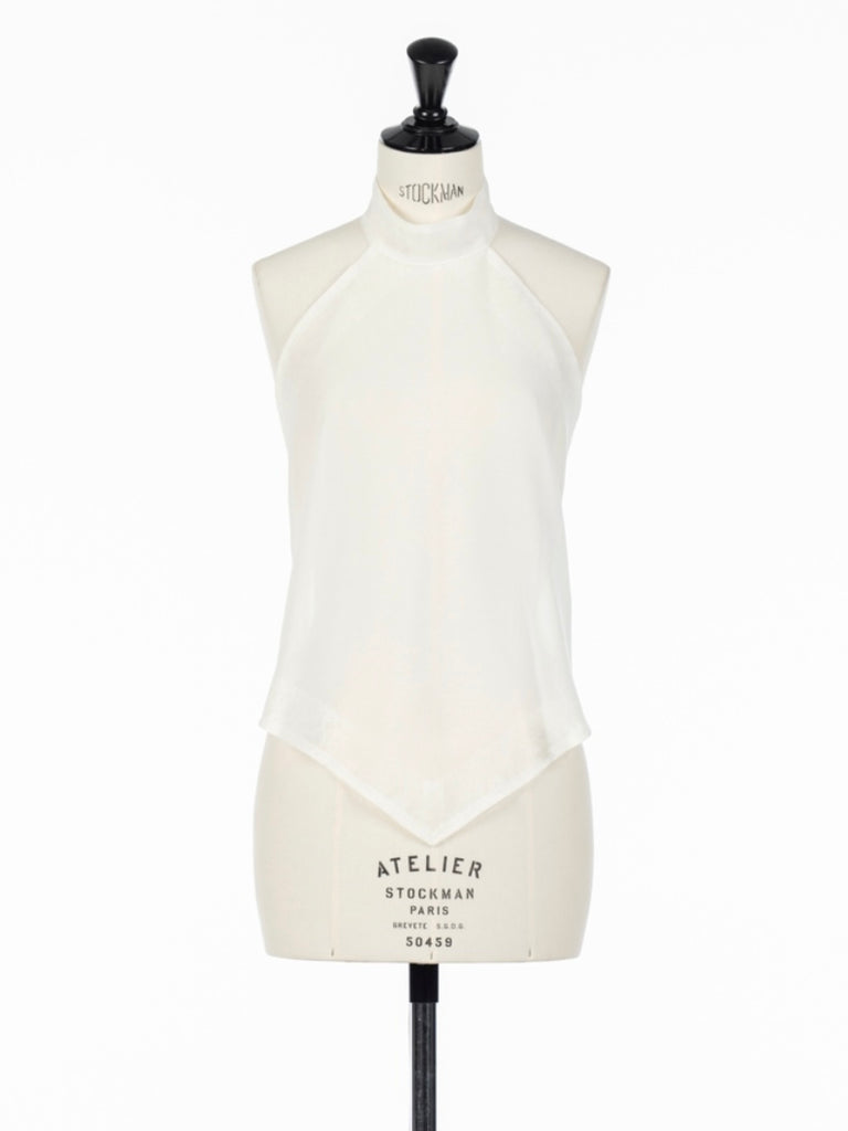 SHEER HALTER TOP WHITE