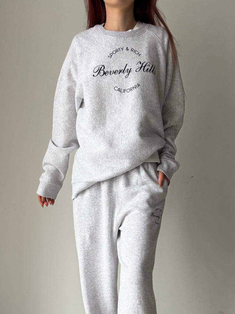 BEVERLY SCRIPT SOFT CREWNECK GREY