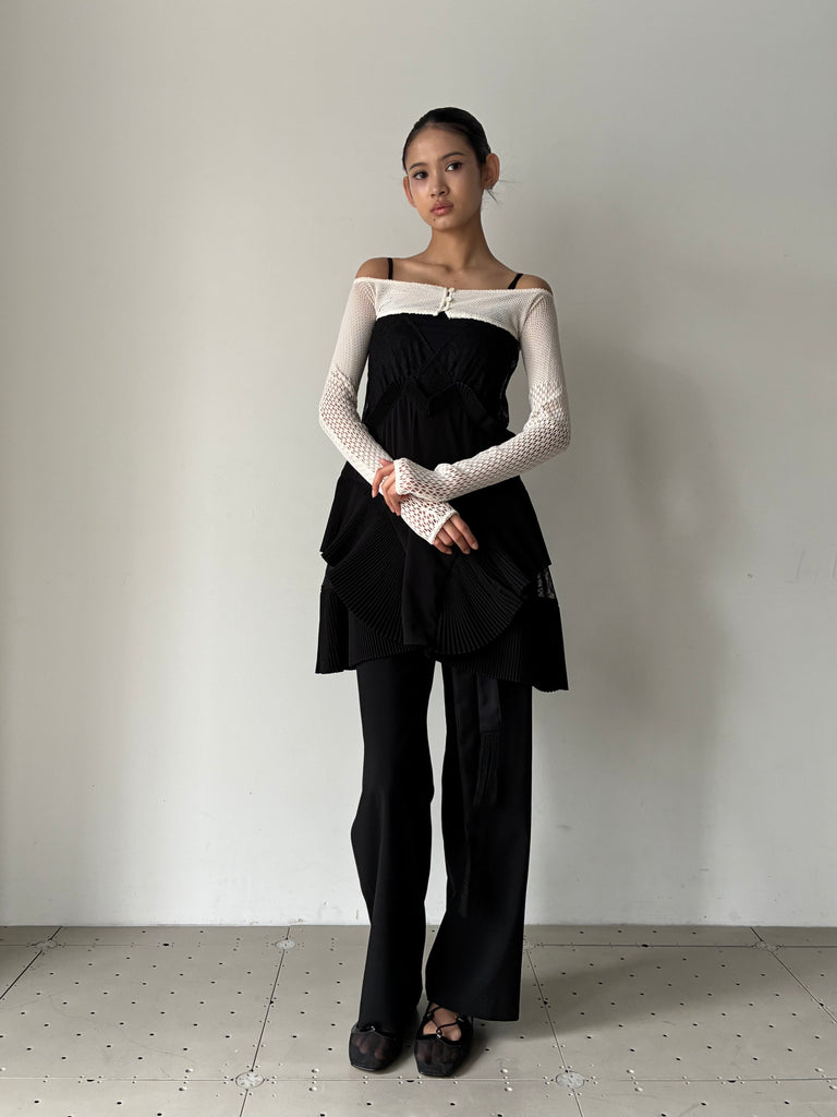 FETICO (フェティコ) |【FTC262-0714】RASCHEL LACE KNIT CROPPED
